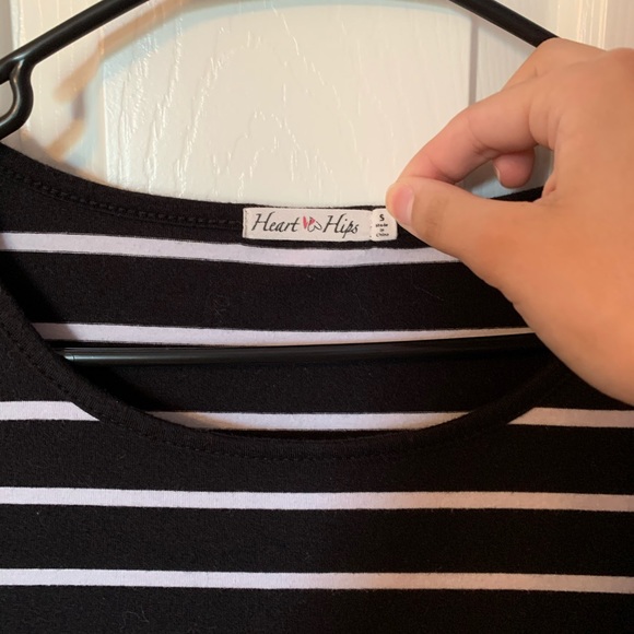 small black and white stripped cocktail dress - Picture 3 of 3